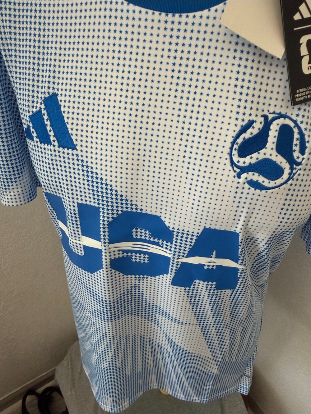 adidas White and Blue USA Soccer Jersey - Picture 5 of 7
